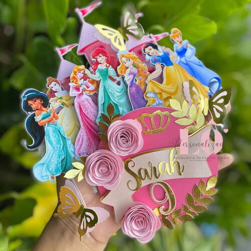 TOPO DE BOLO PRINCESAS DISNEY #1 - ARQUIVO DE CORTE