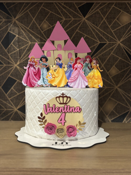TOPO DE BOLO PRINCESAS DISNEY CASTELO - ARQUIVO DE CORTE
