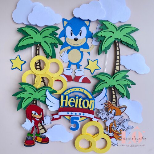 TOPO DE BOLO SONIC 3D - ARQUIVO DE CORTE