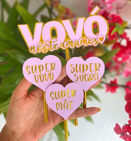 TOPO DE BOLO VÓ TE AMO - ARQUIVO DE CORTE