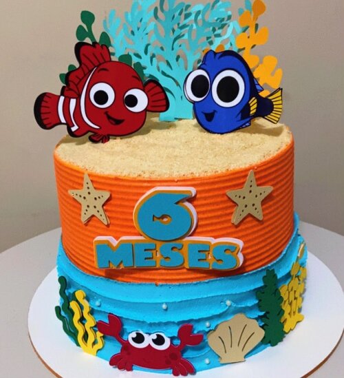 TOPO DE BOLO PROCURANDO NEMO + TOPPER BRINDE CUPCAKE -  ARQUIVO D