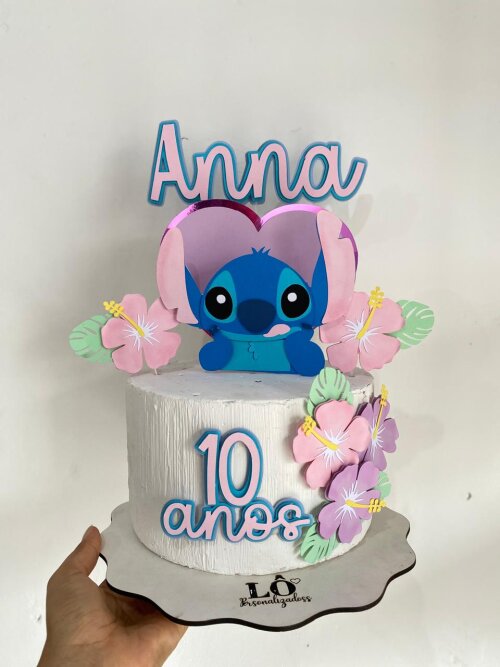 TOPO DE BOLO STITCH 3D - ARQUIVO DE CORTE