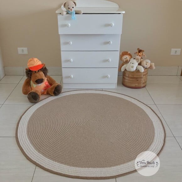 Decoração Quarto de Bebê e Infantil Tapete Bege