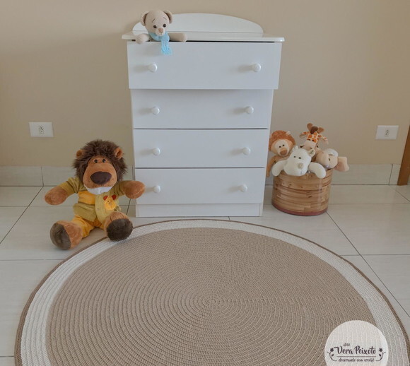 Decoração Quarto de Bebê e Infantil Tapete Bege