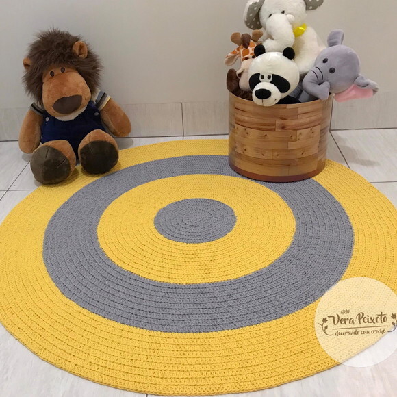 Tapete Infantil Cinza E Amarelo