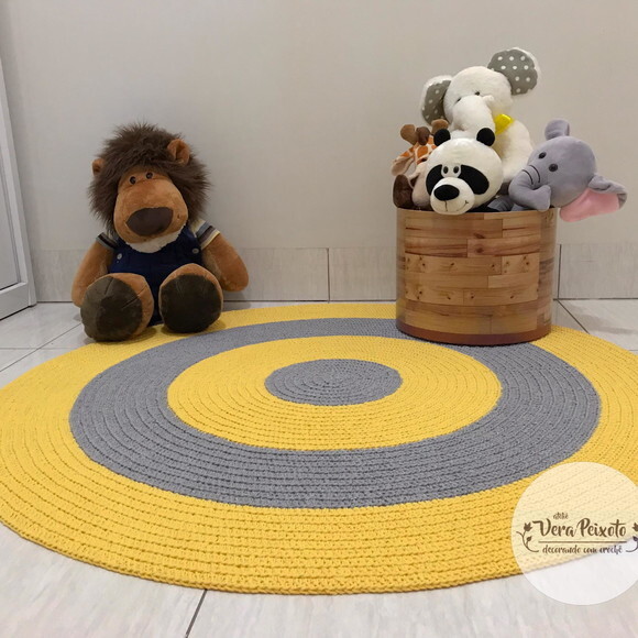 Tapete Infantil Cinza E Amarelo