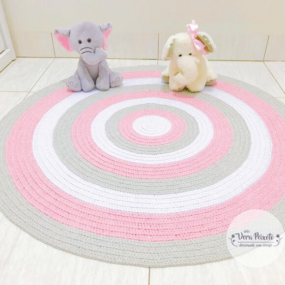 Tapete Infantil Cinza E Rosa