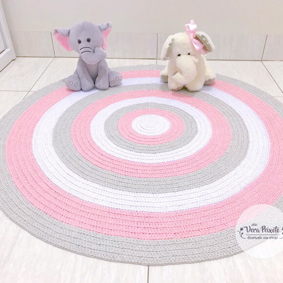Tapete Infantil Cinza E Rosa