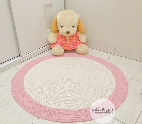 Tapete Quarto De Bebê - Off White E Rosa Bebê 