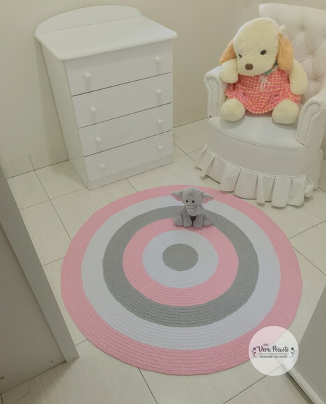Tapete Quarto de Bebê Cinza e Rosa