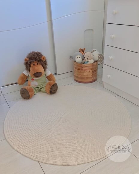 Tapete Quarto de Bebê Off White -1,20