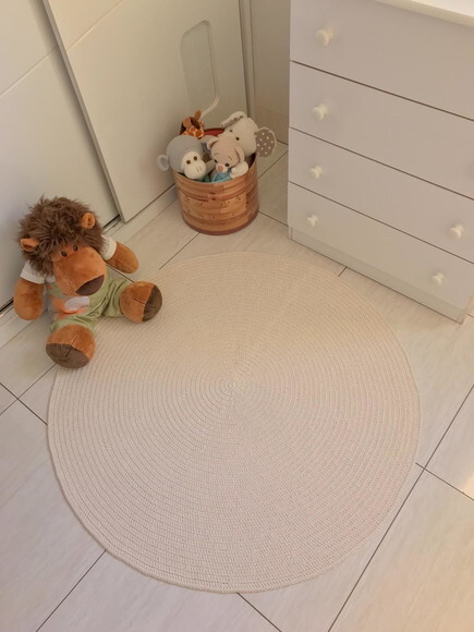 Tapete Quarto de Bebê Off White -1,20