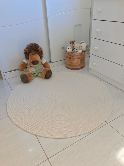 Tapete Quarto de Bebê Off White -1,20