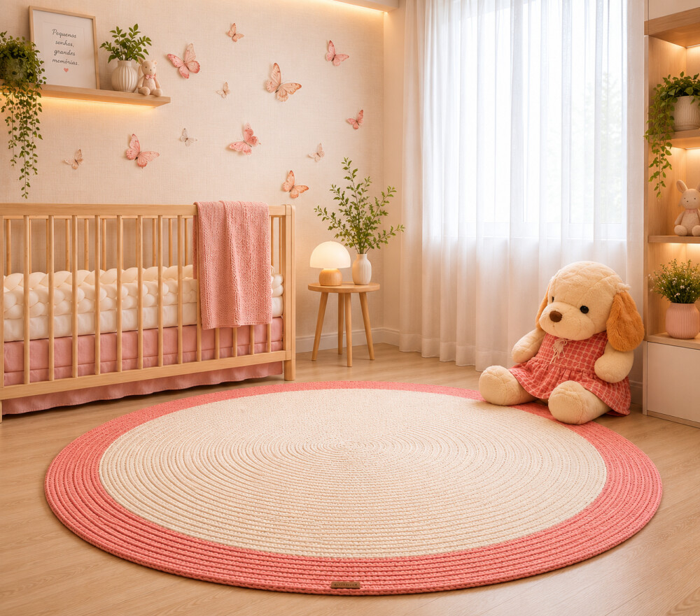 Tapete Decoração Quarto De Bebê jardim encantado menina Tapete