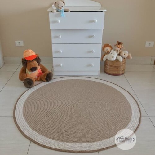 Decoração Quarto de Bebê e Infantil Tapete Bege