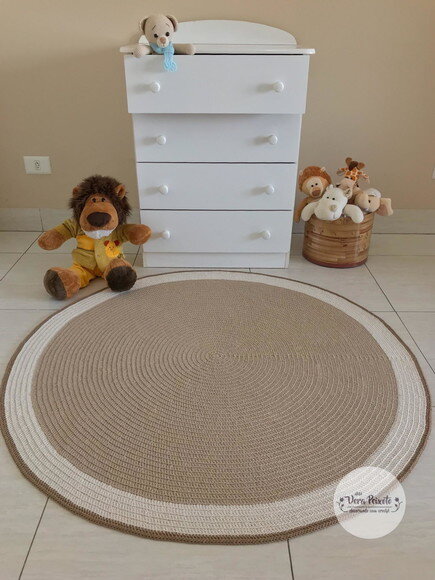 Decoração Quarto de Bebê e Infantil Tapete Bege