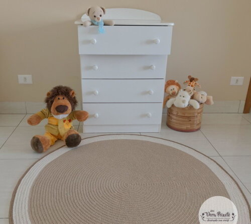 Decoração Quarto de Bebê e Infantil Tapete Bege