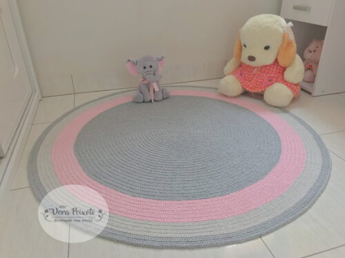 Decoração Quarto de Bebê Tapete Cinza e Rosa Bebê