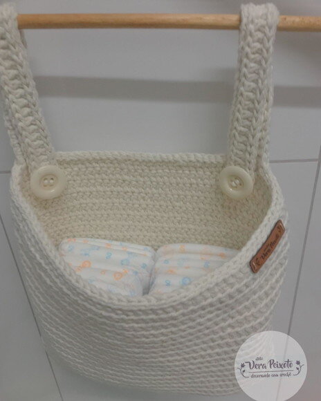 Porta Fraldas de Crochê