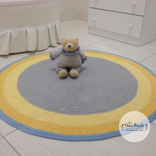 Tapete Cinza E Amarelo " Baby Bernardo"