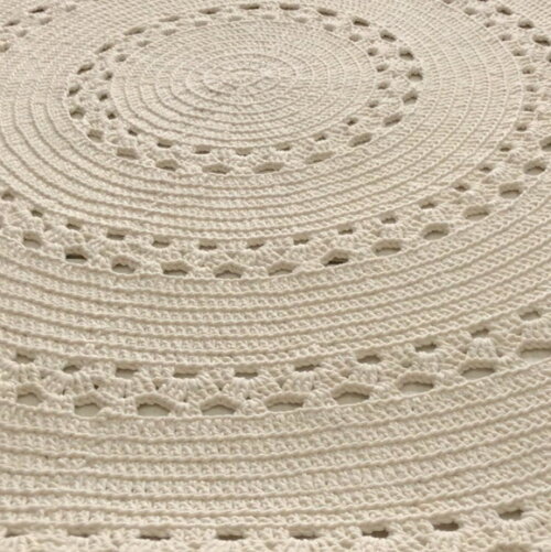 Tapete de Crochê Sala Off White
