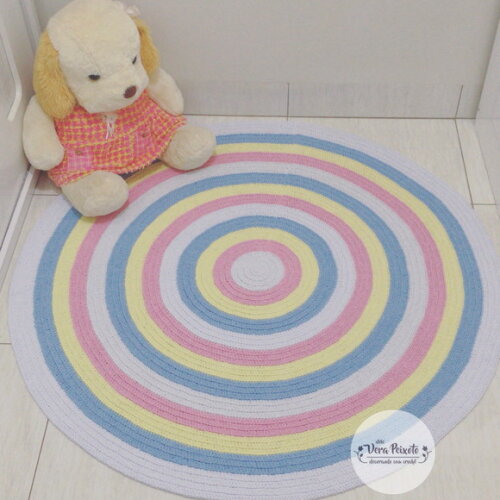 Tapete quarto de bebê Infantil menina Candy Colors de crochê re