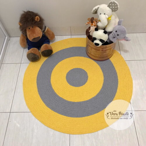 Tapete Infantil Cinza E Amarelo