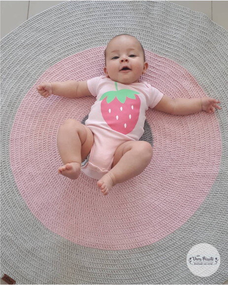 Tapete Infantil Cinza E Rosa