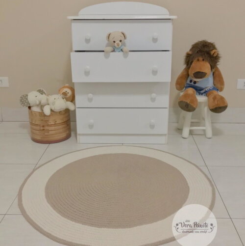 Tapete Quarto de Bebê Bege e Off White