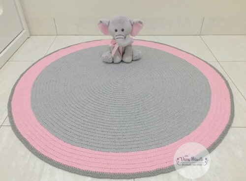 Tapete Quarto De Bebê Cinza E Rosa Bebê