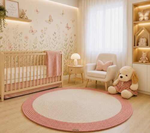 Tapete Decoração Quarto De Bebê jardim encantado menina Tapete