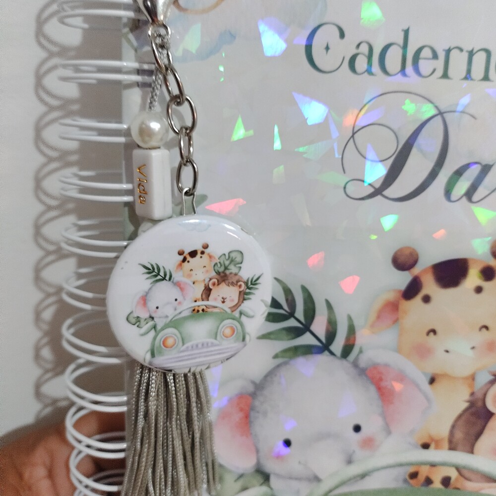 Caderneta de Vacina Personalizada Safari Baby | Capa Dura + Chave