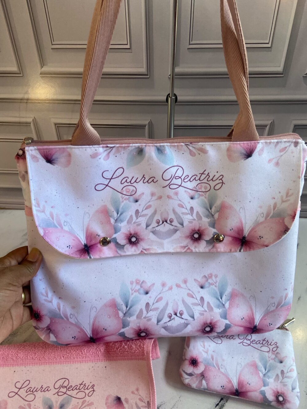 Kit Bebê Personalizado Borboleta Rosa