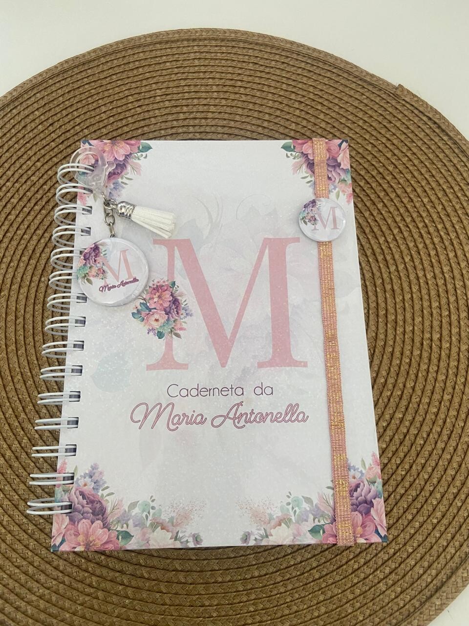 Caderneta de Vacina Personalizada | Capa Dura |Floral com Inicial