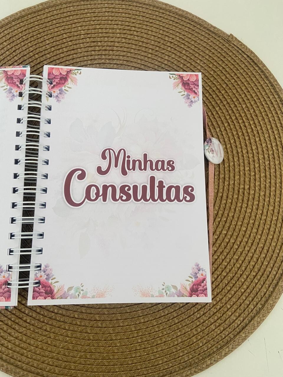 Caderneta de Vacina Personalizada | Capa Dura |Floral com Inicial