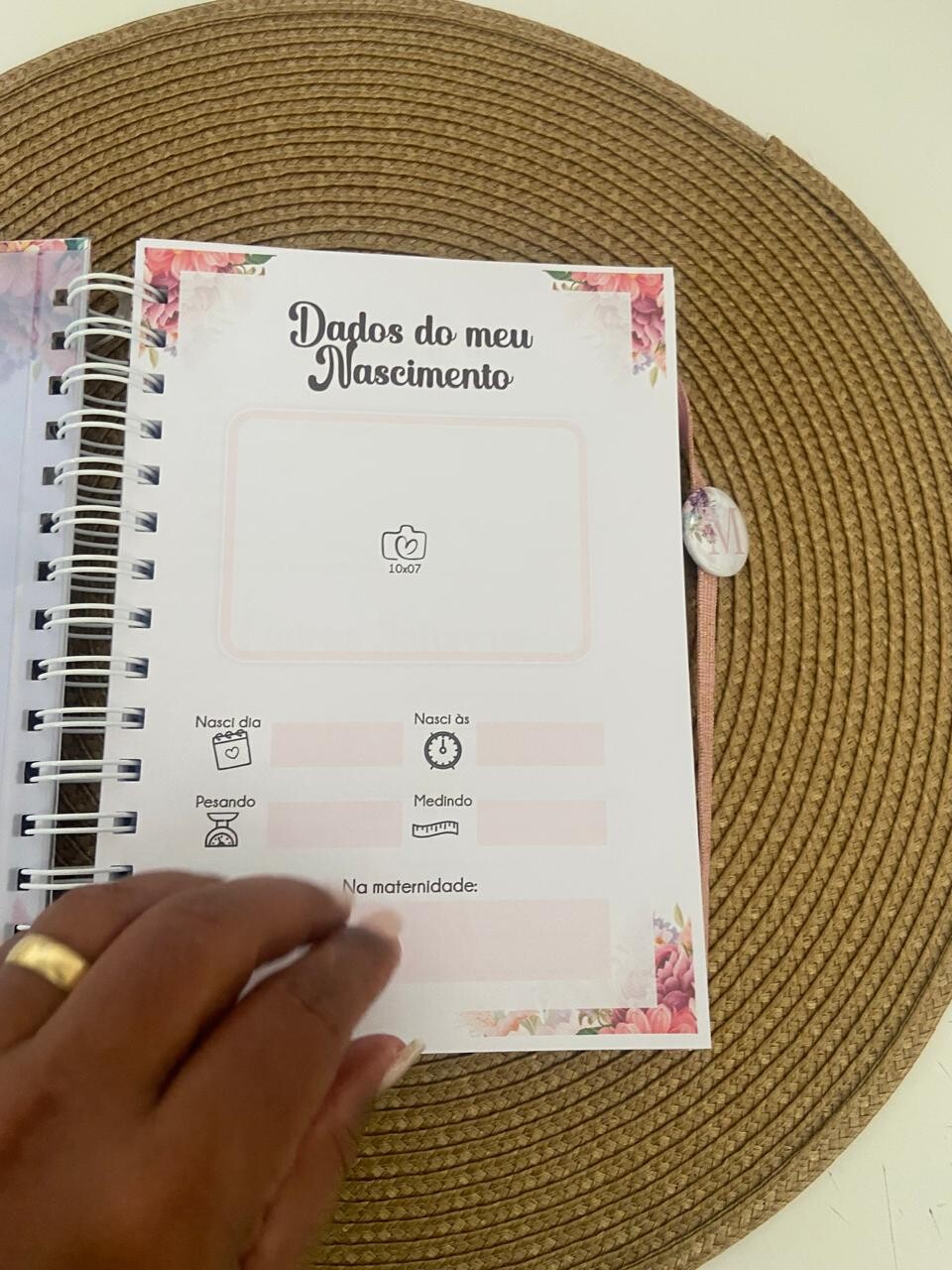 Caderneta de Vacina Personalizada | Capa Dura |Floral com Inicial
