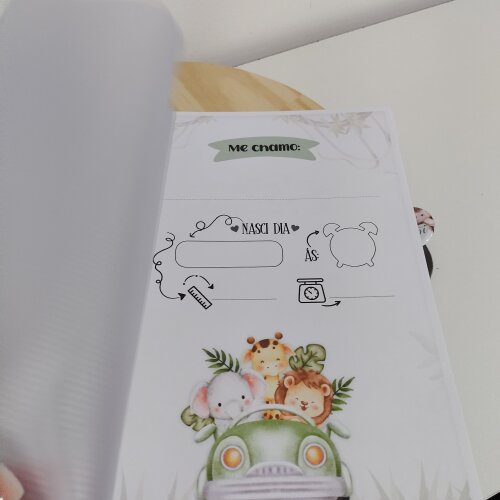 Caderneta de Vacina Personalizada Safari Baby | Capa Dura + Chave