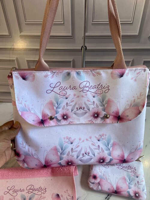 Kit Bebê Personalizado Borboleta Rosa