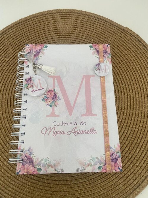 Caderneta de Vacina Personalizada | Capa Dura |Floral com Inicial