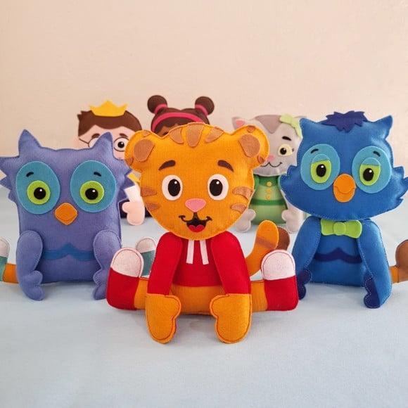 Coleção Daniel Tigre em Feltro - Kit com 6 Personagens