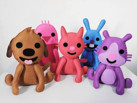 Sago Mini 5 Personagens Enfeite Lembrancinha Feltro