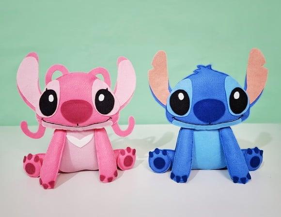 Centro de Mesa Stitch e Angel Lembrancinha Feltro