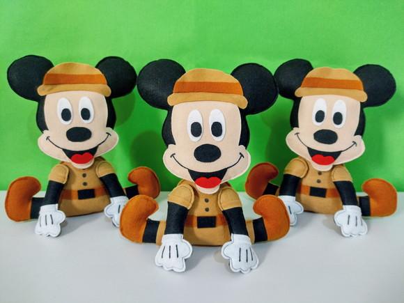 Centro de Mesa Mickey Safari Lembrancinha Feltro