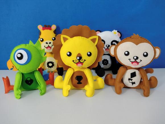Kit Animazoo 5 Personagens Lembrancinha Feltro