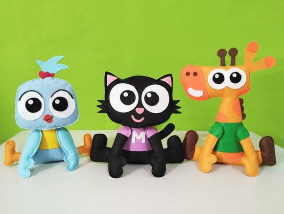 Gato Milo 3 Personagens Enfeite de Mesa Lembrancinha Feltro