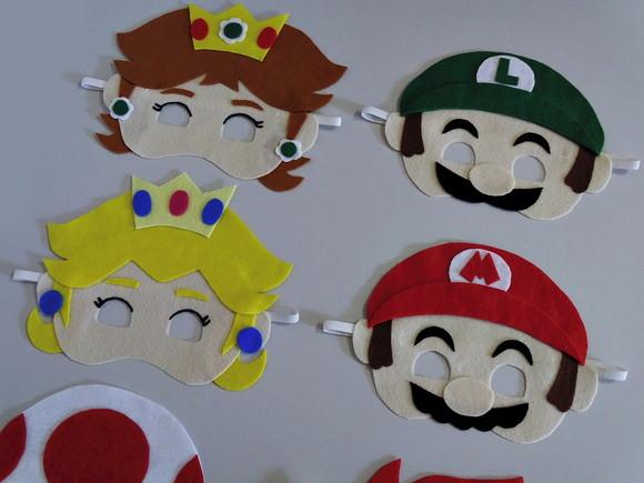 Fantasia Máscara Super Mario Bros Lembrancinha Feltro