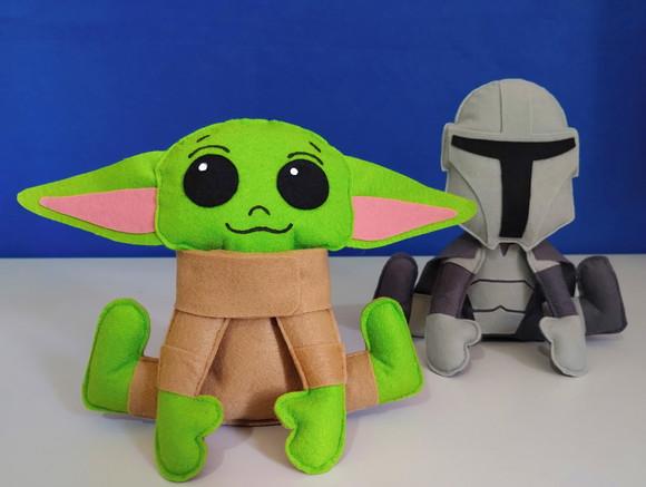 Baby Yoda Mandalorian Enfeite de Mesa Lembrancinha Feltro