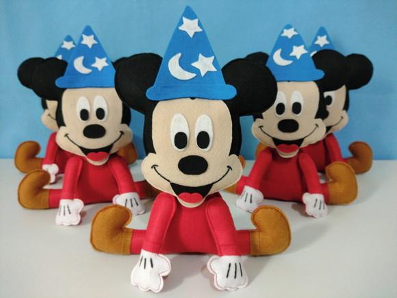 Centro de Mesa Mickey Fantasia Mágico Lembrancinha Feltro
