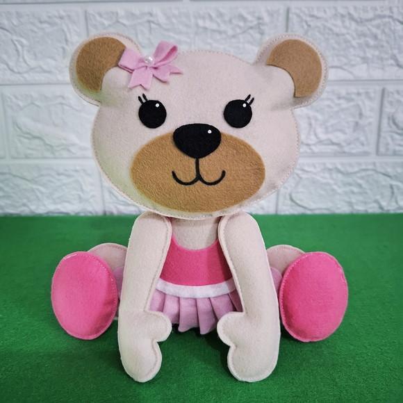 Enfeite de Mesa Ursa Bailarina Lembrancinha Feltro