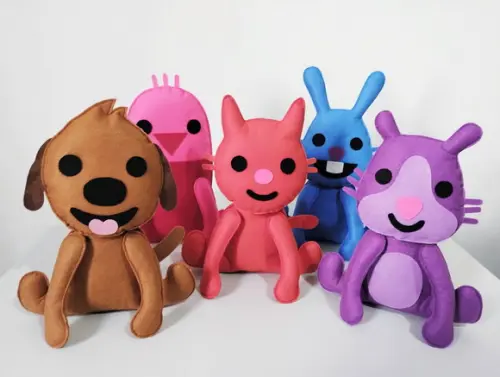 Sago Mini 5 Personagens Enfeite Lembrancinha Feltro